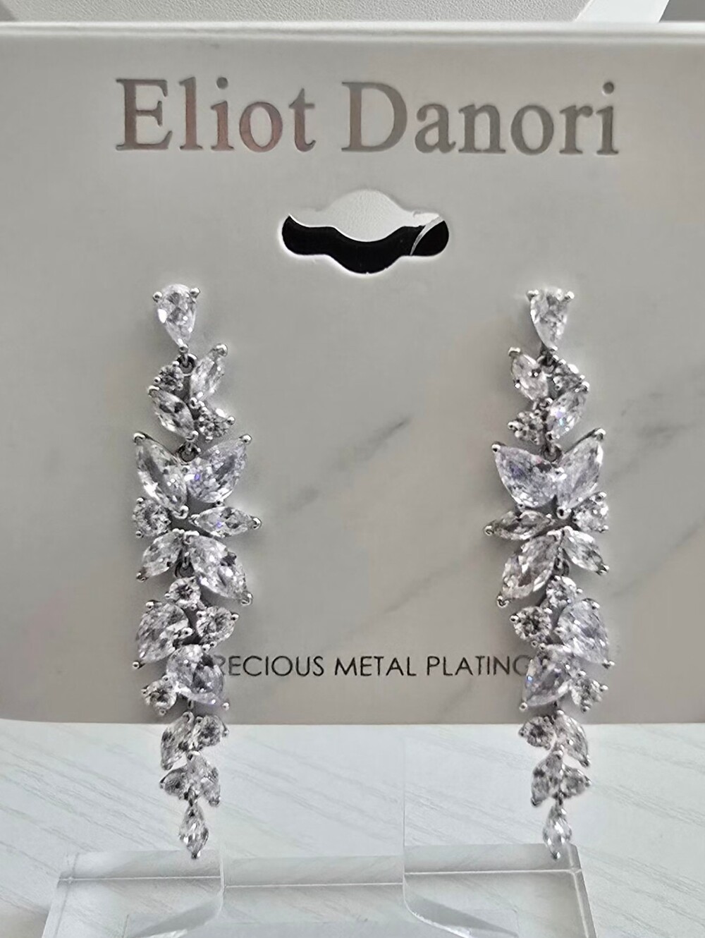 Eliot Danori Silver Clear CZ Drop Earrings